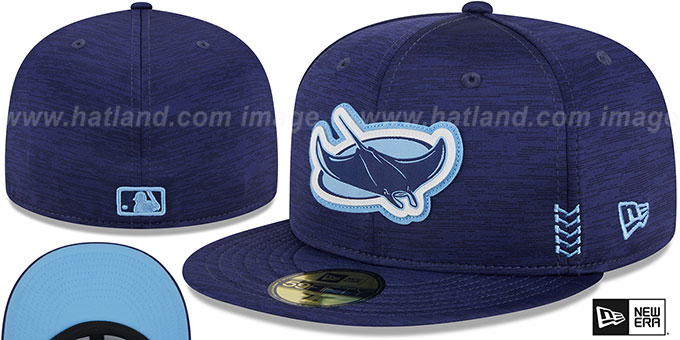 Rays '2024 ONFIELD CLUBHOUSE' Heather Navy Fitted Hat by New Era