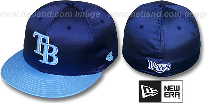 Rays '2T SATIN CLASSIC' Navy-Sky Fitted Hat by New Era