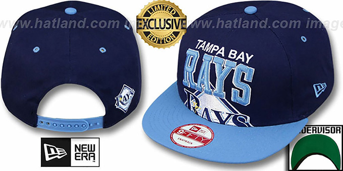 Rays  'SUPER-LOGO ARCH SNAPBACK' Navy-Sky Hat by New Era