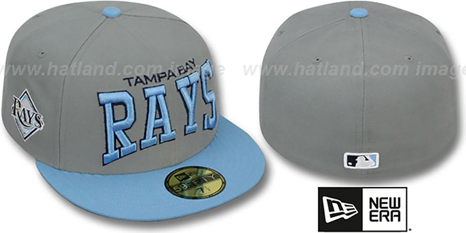 Rays 'PRO-ARCH' Grey-Sky Fitted Hat by New Era