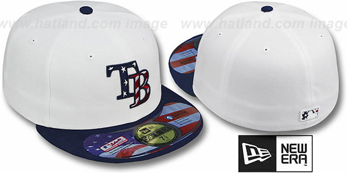 Rays 'STARS N STRIPES' White-Navy Hat by New Era