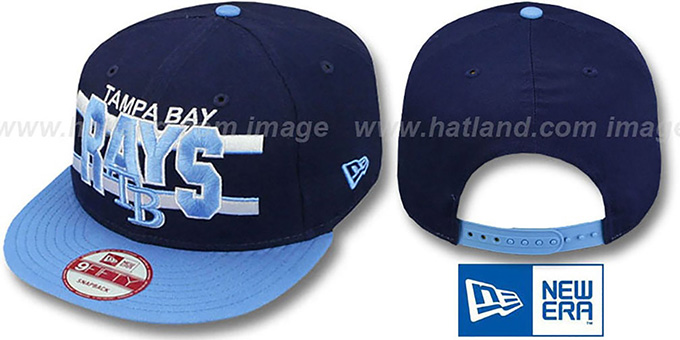 Rays 'WORDSTRIPE SNAPBACK' Navy-Sky Hat by New Era