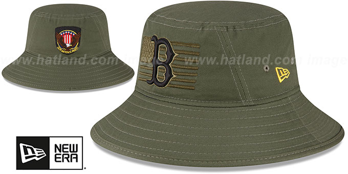 Red Sox 2023 ARMED FORCES 'STARS N STRIPES BUCKET' Hat by New Era