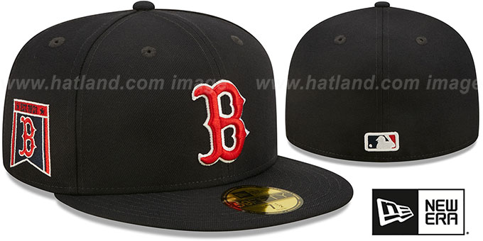 Red Sox 'BANNER SIDE-PATCH' Navy Fitted Hat by New Era