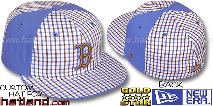 Red Sox 'BLUE BONNETT' Plaid-Light Blue Fitted Hat by New Era