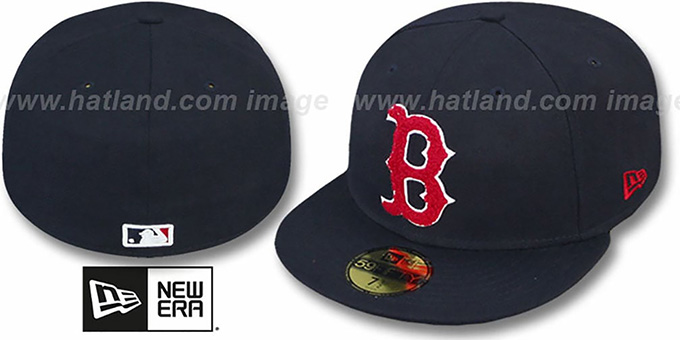 Red Sox 'CHENILLE APPLIQUE' Navy Fitted Hat by New Era