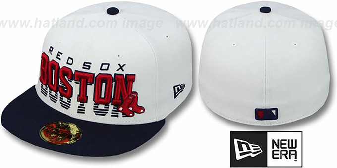 Red Sox 'DISSOLVER' White-Navy Fitted Hat by New Era