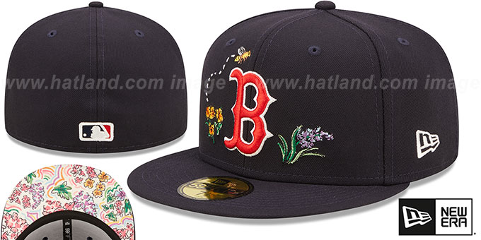 Red Sox 'FLORAL WATERCOLORS' Navy Fitted Hat by New Era