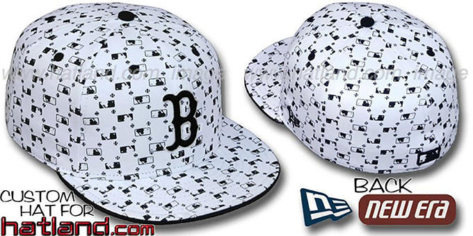 Red Sox 'MLB FLOCKING' White-Black Fitted Hat by New Era