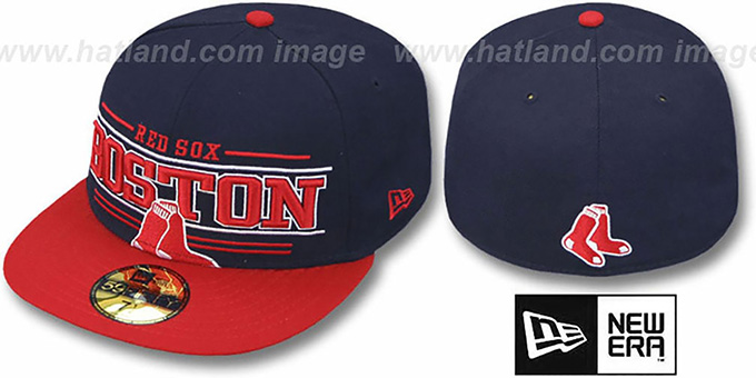 Red Sox 'RETRO-SMOOTH' Navy-Red Fitted Hat by New Era