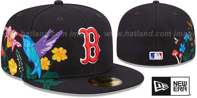 Red Sox 'SIDE-BLOOM' Navy Fitted Hat by New Era