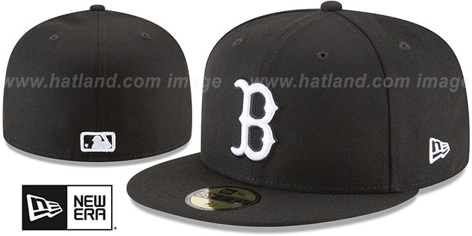 Red Sox 'TEAM-BASIC' Black-White Fitted Hat by New Era