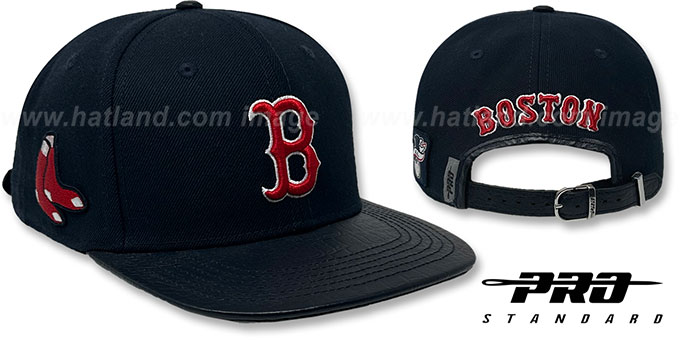 Red Sox 'TEAM-BASIC STRAPBACK' Navy Hat by Pro Standard