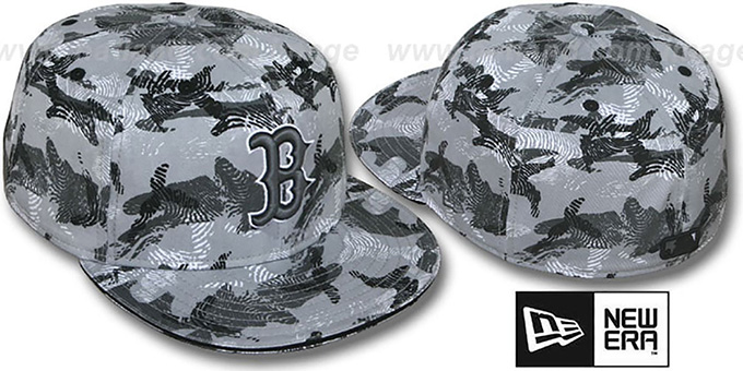 Red Sox 'THUMBPRINT' Grey Fitted Hat by New Era