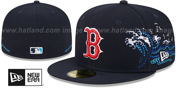 Red Sox 'TONAL WAVE' Navy Fitted Hat by New Era