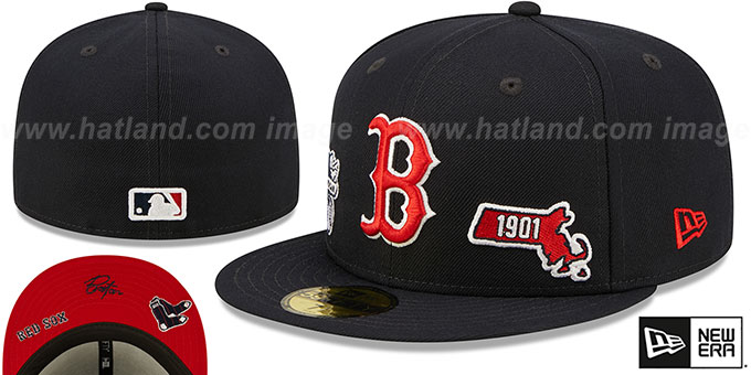 Red Sox 'TRIPLE THREAT IDENTITY' Navy Fitted Hat by New Era