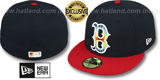 Red Sox 'TYE-DYE INSIDER' Navy-Red Fitted Hat by New Era