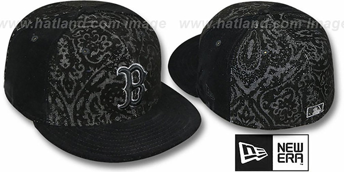 Red Sox 'VELVET PAISLEY' Black Fitted Hat by New Era