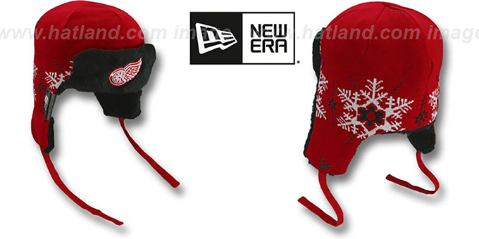 Red Wings 'SNOWFLAKE TRAPPER' Red-Black Knit Hat by New Era