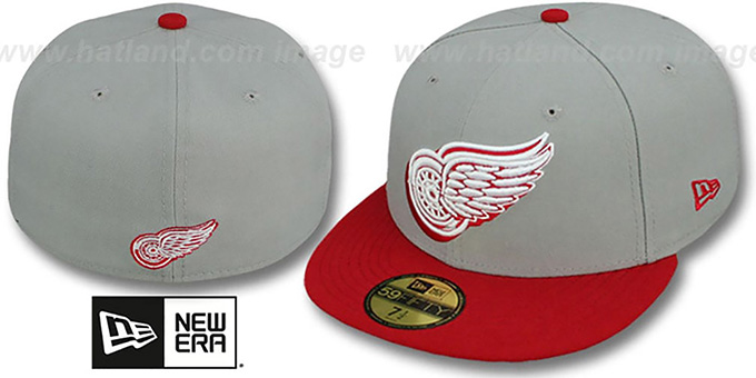 Red Wings 'TRACE-POP' Grey-Red Fitted Hat by New Era