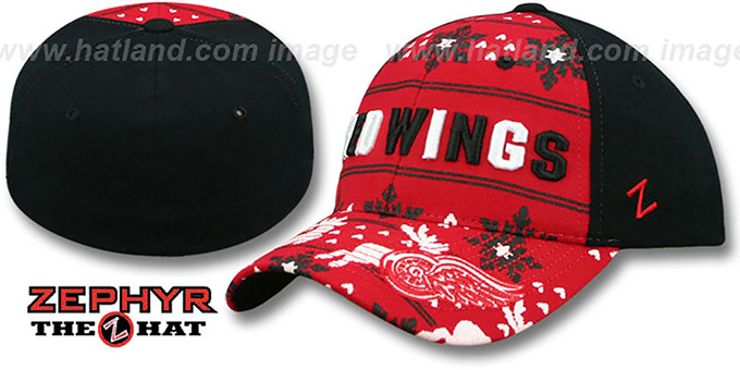 Red Wings 'UGLY SWEATER FLEX' Black-Red Hat by Zephyr