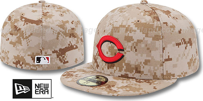 Reds 2013 'STARS N STRIPES' Desert Camo Hat by New Era