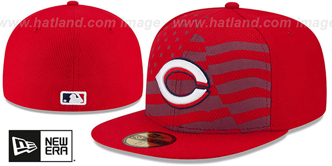 Reds '2015 JULY 4TH STARS N STRIPES' Hat by New Era