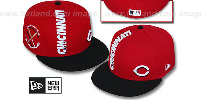 Reds 'BEELINE' Red-Black Fitted Hat by New Era