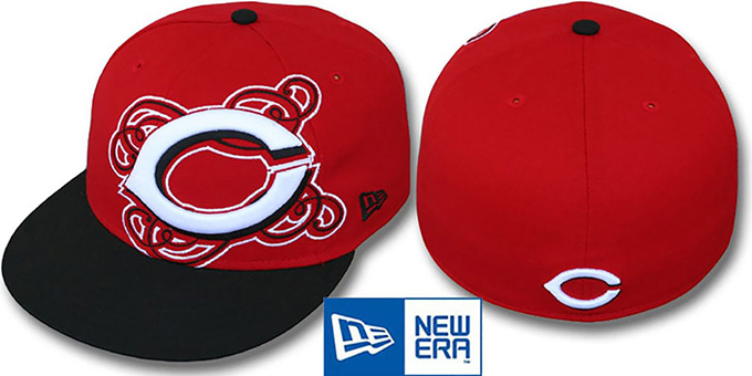 Reds 'DUBCHA' Red-Black Fitted Hat by New Era