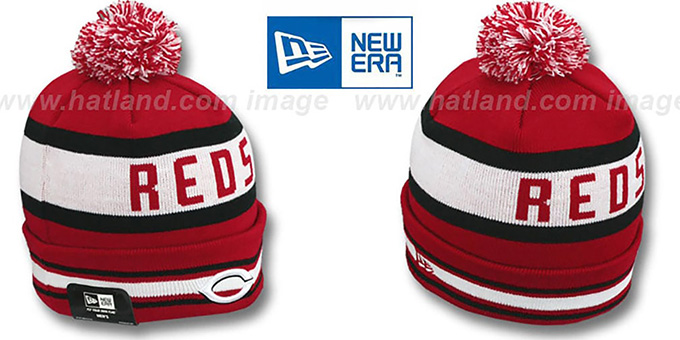 Reds 'JAKE-3' Red Knit Beanie Hat by New Era