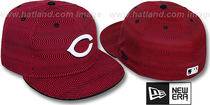 Reds 'TRIPPIN' Red-Black Fitted Hat by New Era