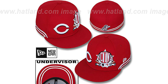 Reds 'TWO-BIT' Red-White Fitted Hat by New Era