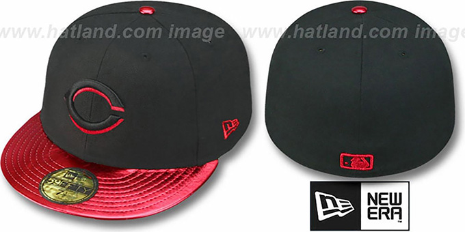 Reds 'VIZATION' Black-Red Fitted Hat by New Era