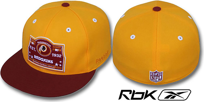 Redskins '2T ESTABLISHED' Gold-Burgundy Fitted Hat by Reebok