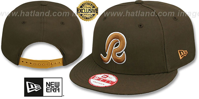 Redskins 'R TEAM-BASIC SNAPBACK' Brown-Wheat Hat by New Era