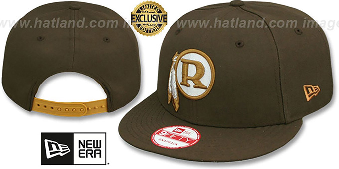 Redskins 'THROWBACK TEAM-BASIC SNAPBACK' Brown-Wheat Hat by New Era