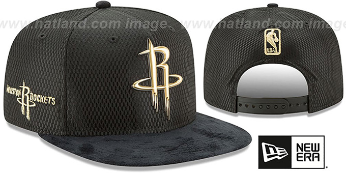 Rockets '2017 NBA ONCOURT SNAPBACK' Black-Gold Hat by New Era