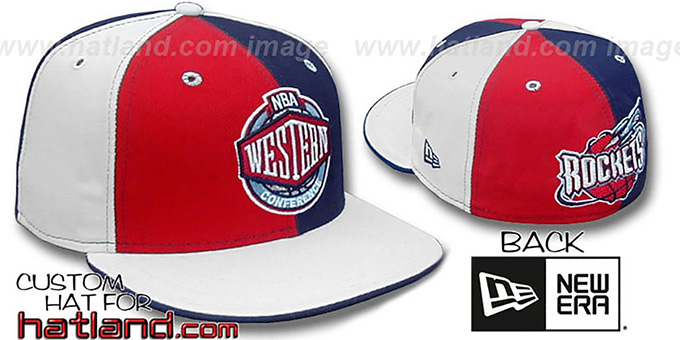 Rockets CONFERENCE 'PINWHEEL' Red-Navy-White Fitted Hat