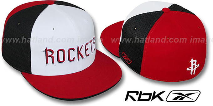 Rockets 'SWINGMAN' White-Black-Red Fitted Hat by Reebok