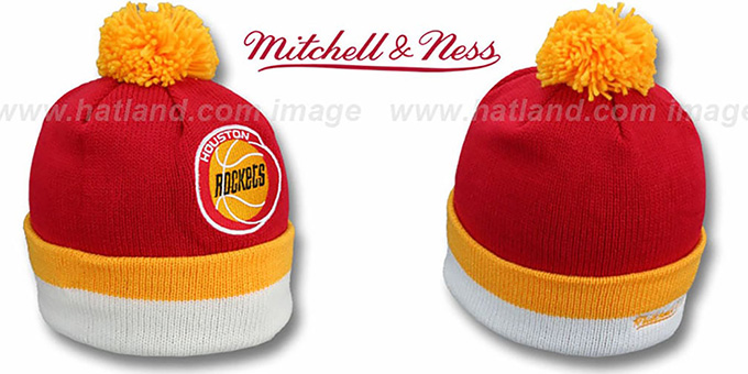 Rockets 'XL-LOGO BEANIE' Red by Mitchell and Ness