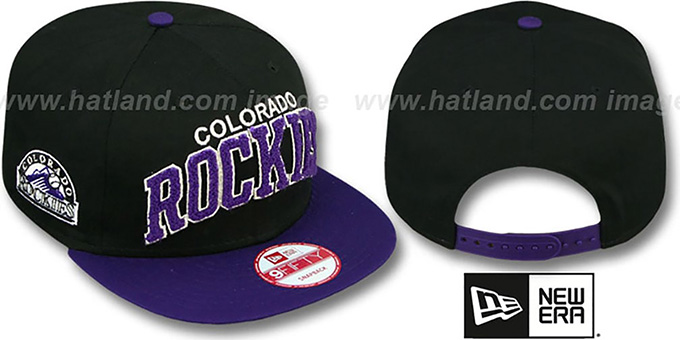 Rockies 'CHENILLE-ARCH SNAPBACK' Black-Purple Hat by New Era