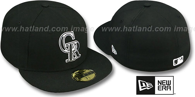 Rockies 'TEAM-BASIC 2' Black-White Fitted Hat by New Era