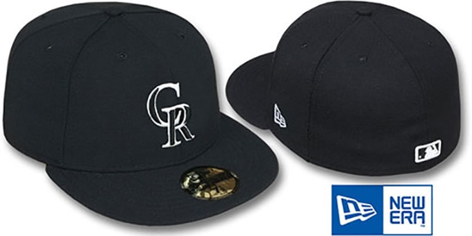 Rockies 'TEAM-BASIC' Black-White Fitted Hat by New Era