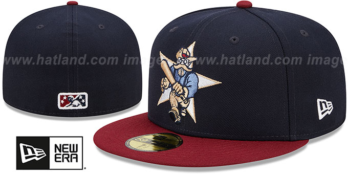 RoughRiders 'MILB MARVEL DEFENDERS' Navy-Burgundy Fitted Hat by New Era