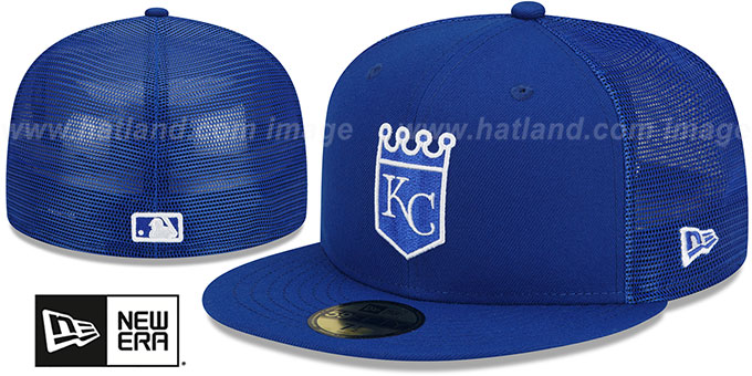 Royals 'BATTING PRACTICE TRUCKER' Royal Fitted Hat by New Era