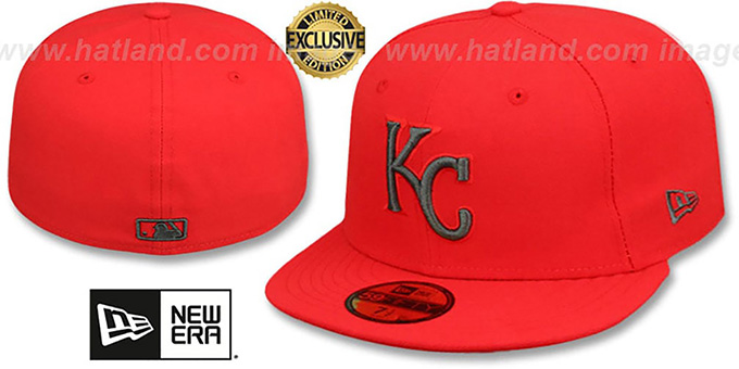 Royals 'MLB TEAM-BASIC' Fire Red-Charcoal Fitted Hat by New Era