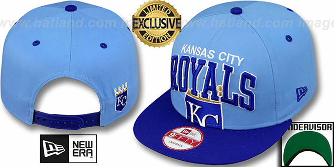 Royals 'SUPER-LOGO ARCH SNAPBACK' Sky-Royal Hat by New Era