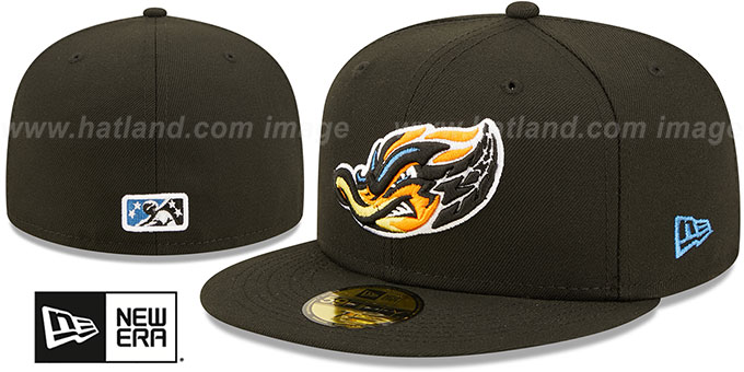 RubberDucks 'MILB ONFIELD HOME' Black Fitted Hat by New Era