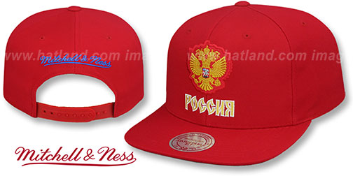 Russia 'WORLD CUP HOCKEY SNAPBACK' Red Hat by Mitchell and Ness