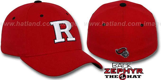 Rutgers 'DH' Fitted Hat by Zephyr - red